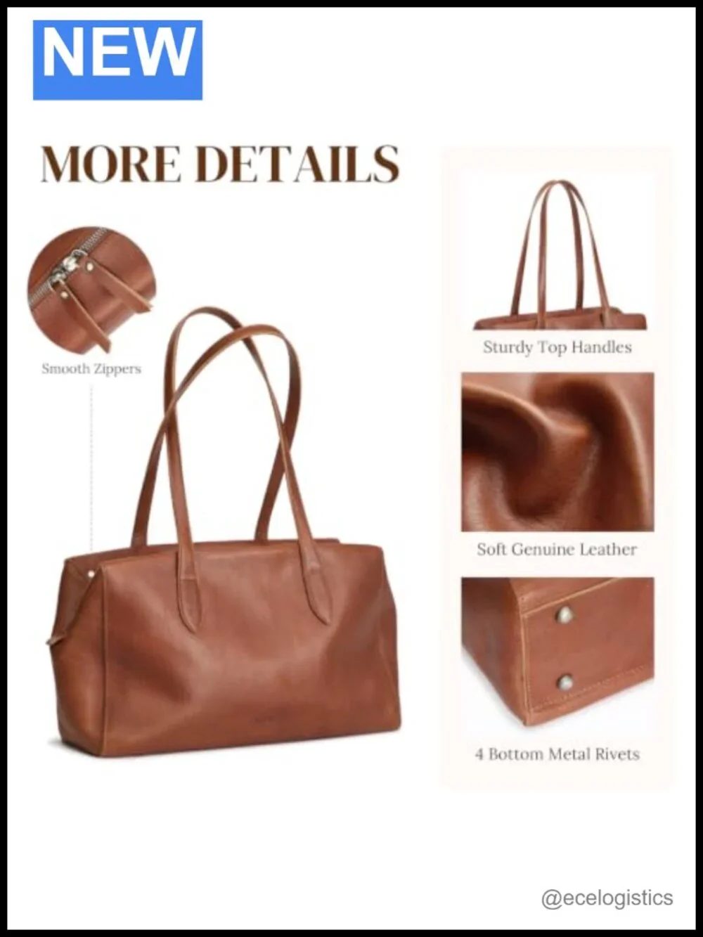 Genuine Leather Shoulder Bag Tote Hobo Purse with Zipper for Women Work